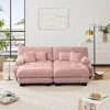 94.4" Chenille Modular Sectional Sofa Bed with Bolster Armrests and 2 Ottomans for Small Living Room - 3 of 4