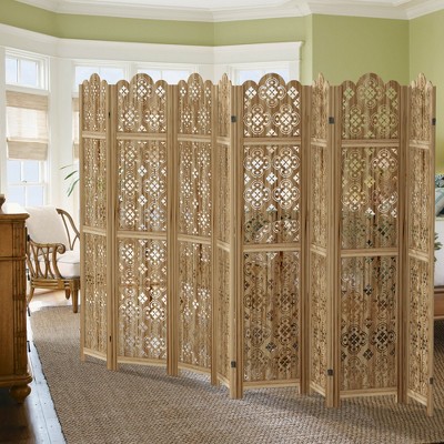Wooakway Rustic Folding Wood Room Divider Vintage Freestand Privacy Screen for Room Seperation Living Room Bedroom Office Room