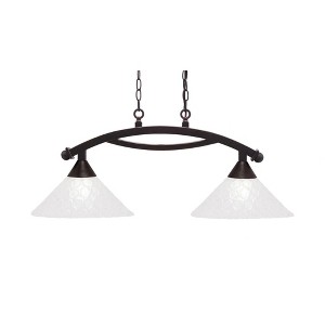 Toltec Lighting Bow 2 - Light Island Pendant Light in  Dark Granite with 12" Italian Bubble Shade - 1 of 1