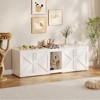 Cat Litter Box Enclosure for 2 Cats, Hidden Litter Box Furniture with Double Rooms and Scratching Pad - 3 of 4