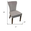 HomeRoots Set of Two Gray And Brown Upholstered Velvet Dining Parsons Chairs - 3 of 4