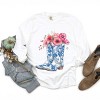 Simply Sage Market Cowboy Boots Floral Garment Dyed Long Sleeve - 3 of 4
