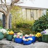 NAYSAYE Planter Set of 3 Ceramic Planter Pot Distinct Textured Design for Indoor Outdoor Garden, Blue, 15"*15"*7.5" - 2 of 4