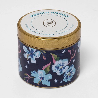 4oz Mini Patterned Tin Mandarin Hibiscus Candle - Opalhouse™