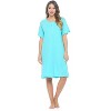 Casual Nights Women's Henley Nightshirts Set of 2, Floral Short Sleeve Nightgowns & Solid Sleepwear Shirt - 2 of 4