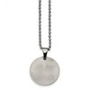Black Bow Jewelry Stainless Steel Reversible 28mm Round Engravable Disc Necklace, 24 In - 3 of 4