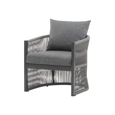 Christopher Knight Home Cassie Outdoor Aluminum Club Chair with Rope Accents