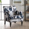 Floral Fabric Contemporary Tufted Club Chair with Nailhead Accents, Turned Birch Wood Legs, and Plush Cushioned Seating - 3 of 4