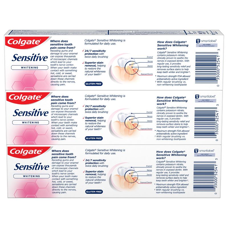 Colgate Sensitive Toothpaste Maximum Strength with Whitening - Fresh Mint Gel - 6oz, 3 of 7