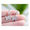 Silver Crystal Butterfly Hoop Earrings for Women Advanced Fashion Temperament, Low Allergy - 4 of 4