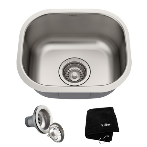 Kraus Kbu17 15 1 8 Undermount Single Bowl 18 Gauge Stainless Steel Kitchen Sink