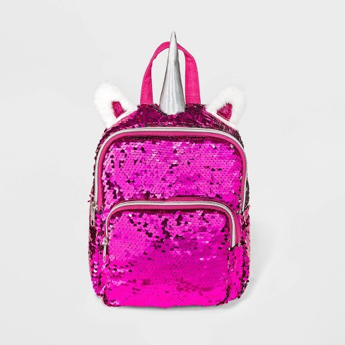 Girls' 8.9" Flip Sequin Unicorn Mini Backpack - Cat & Jack™ Pink - image 1 of 2