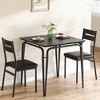 WhizMax Dining Table Set for 2 with Square Wood Top and Cushioned Chairs, 3 Piece Kitchen & Dining Room Sets for Small Space, Apartment - 3 of 4