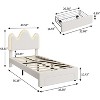 Full Platform Bed for Kids, Adjustable Boucle Headboard, Storage Drawer, Lamb Fleece Upholstery, Wooden Slats, No Box Spring, Pink - 2 of 4
