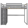 NicBex Full Size Loft Bed with Storage & LED Lights,Wooden Loft Beds with Built-in Wardrobe & Shelves,Spacious Loft Bed for Kids,Teens - 2 of 4