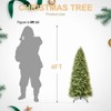 Gulches Lush Christmas Tree - 4FT, 150 Warm White LEDs, 527 PVC+PE Tips, Hinged Structure, Metal Stand - 4 of 4
