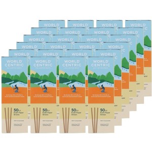 World Centric Kraft Paper Compostable Straws - Case of 24/50 ct - 1 of 4