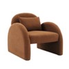 Mid-Century Modern Velvet Barrel Accent Chair – Plush Boucle Upholstered Armchair with Tapered Legs for Living Room, Beige - 4 of 4