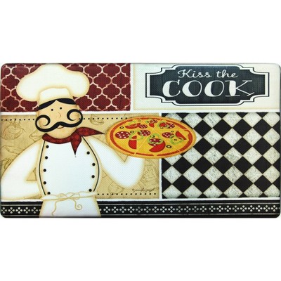 36" x 20" PVC Kiss The Cook Anti-Fatigue Kitchen Floor Mat - J&V Textiles