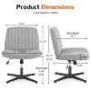 Armless Office Chair With Height Adjustable,Criss Cross Chair With Wide Seat,Adjustable Computer Task Chairs,Swivel Office Chair No Wheels-Cuddlewood - 2 of 4