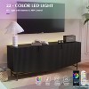 SAINTCY 58" Mid-Century Modern TV Stand for 50-65 Inch TVs with Led Light - Vintage Black Entertainment Center for Living Room & Bedroom - 2 of 4