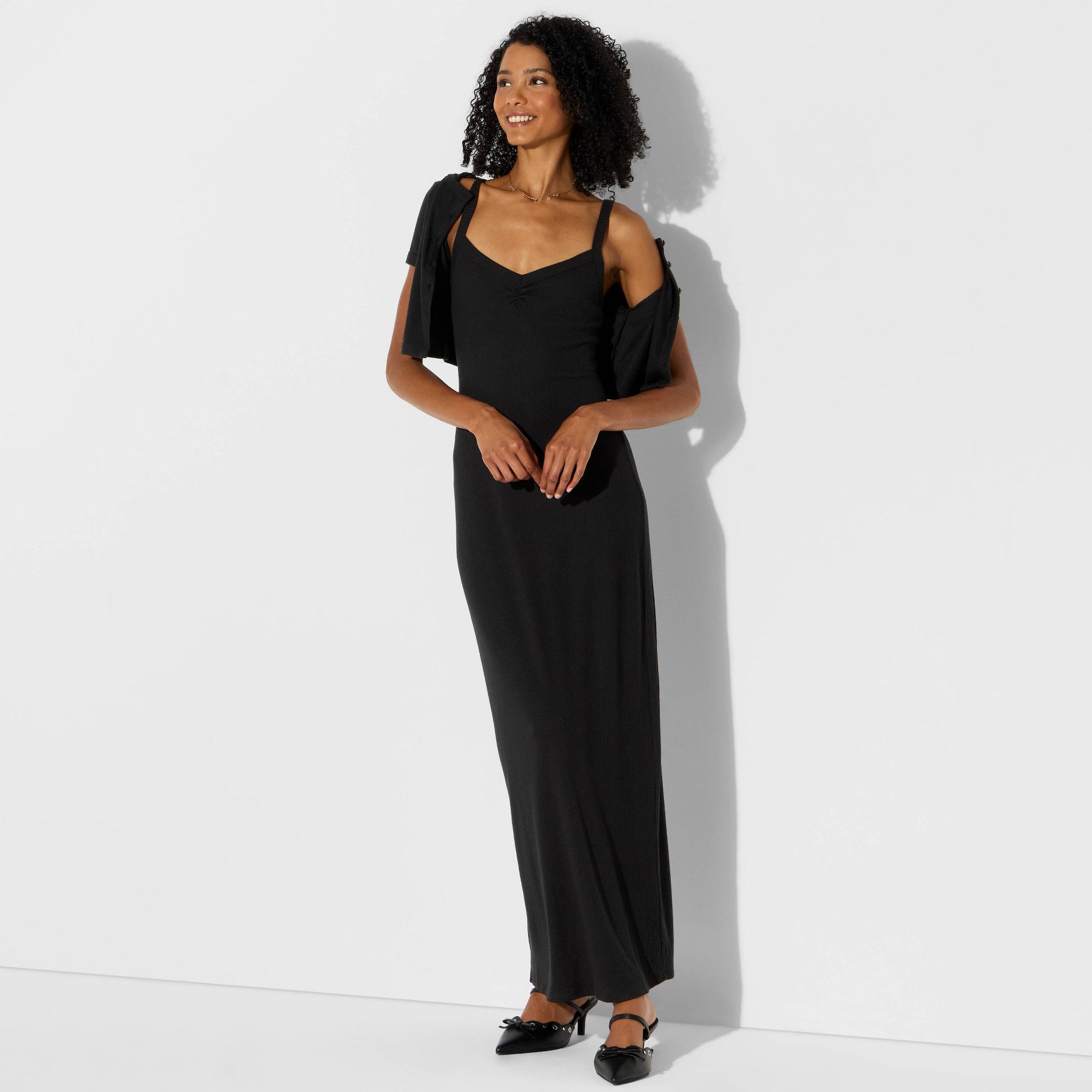 Women's Ribbed Maxi Bodycon Dress and Cardigan Set - Wild Fable™
