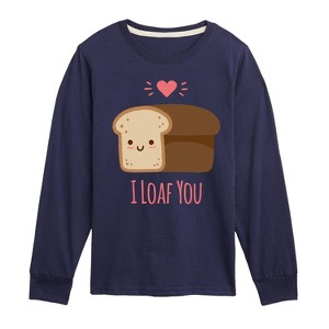 Boys' - Instant Message - Valentine's Day I Loaf You Bread Long Sleeve Graphic T-Shirt - 1 of 4