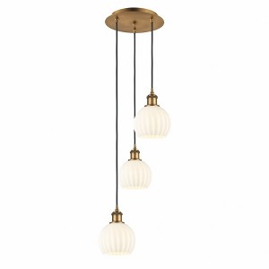 White Venetian - 3 Light Cord Hung Multi Pendant In Modern Style-12.25 Inches Tall and 12.5 Inches Wide - 1 of 1