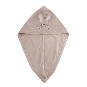Unique Bargains Water-absorbent Rabbit Ears Hair Towel 1 Pc - 1 of 4