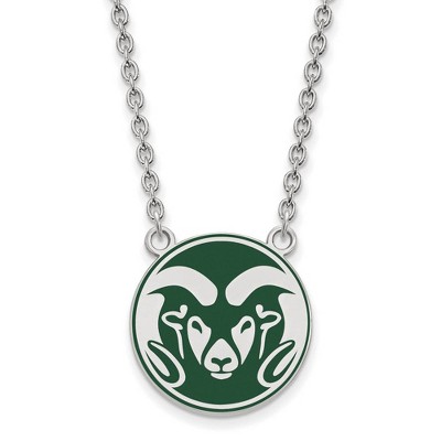 Black Bow Jewelry Sterling Silver Colorado State Rams NCAA Necklace 18 Inch