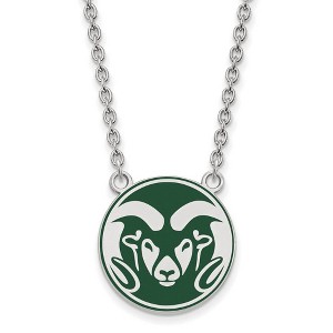 Black Bow Jewelry Sterling Silver Colorado State Rams NCAA Necklace 18 Inch - 1 of 4