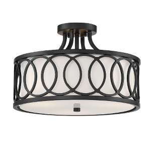 Crystorama Lighting Graham 3 - Light Semi-Flush Mount in  Matte Black - 1 of 4
