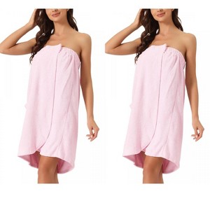 INSPIRE CHIC Women's 2 Pcs Bath Gym Towel Wrap with Shower Cap Spa Robe - 1 of 4