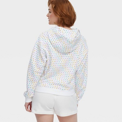 Women’s Disco Hearts Wave Hoodie Pink/Lavender/Teal – Project Bunny