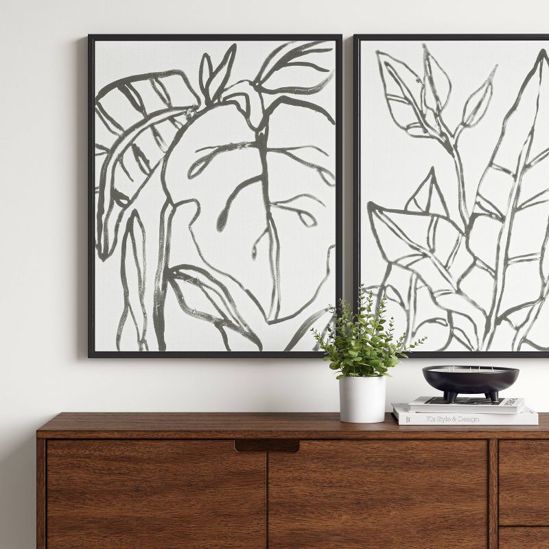24&#34; x 30&#34; Botanical Sketch Framed Wall Canvas White/Black - Project 62&#8482;, 2 of 13