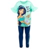 Disney Frozen Princess Moana Little Mermaid Floral Girls T-Shirt and Leggings Outfit Set Toddler - 3 of 4