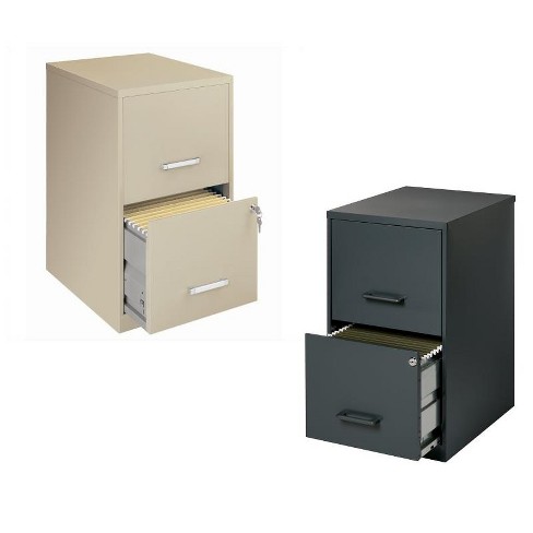 Value Pack Set Of 2 Drawer Letter File Cabinet In Black And Putty Hirsh Industries Llc Target