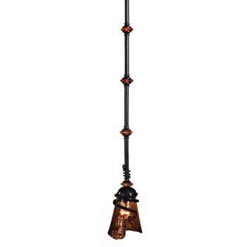 Uttermost Oil Rubbed Bronze Mini Pendant Light 6" Wide Industrial Toffee Art Glass Shade for Dining Room House Bedroom Kitchen