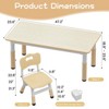 Adjustable Height Toddler Table & Chairs, Graffiti Wipeable Desktop, Non-Slip Legs, Children’s Activity Table - 3 of 4