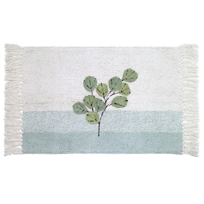 Avanti Ombre Leaves Cotton Bath Rug with Fringe