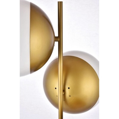 Eclipse 3-Light Brass Pendant with Frosted Glass Shades
