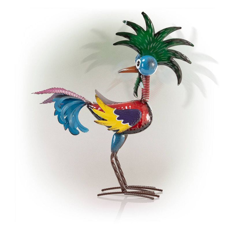 19&#34; Wild Tropical Metal Rooster - Alpine Corporation, 4 of 8