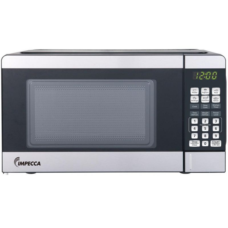 Impecca 0.7 Cu Ft, Countertop Microwave, 700 Watts -  Stainless Steel, 1 of 4