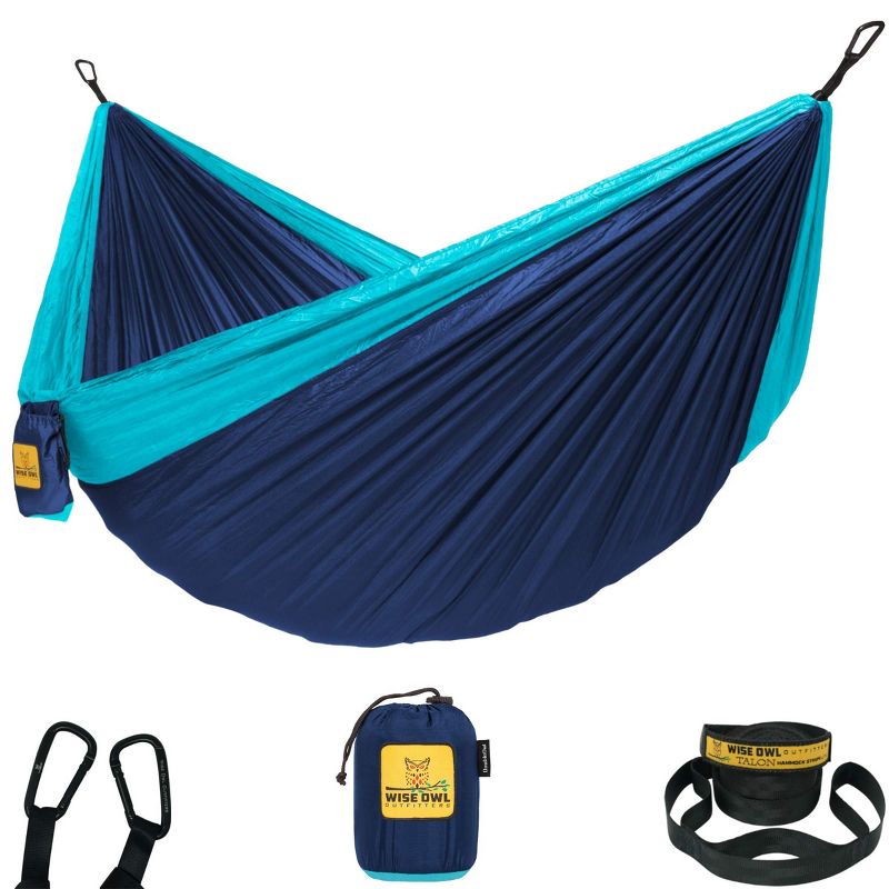 Wise Owl Outfitters Indoor/Outdoor Camping Hammock with Tree Straps for Travel, Hiking & Backpacking, 1 of 7