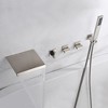 SUMERAIN Wall Mount Tub Faucet with Hand Shower and Waterfall Spout High Flow Rate, Brushed Nickel - 4 of 4