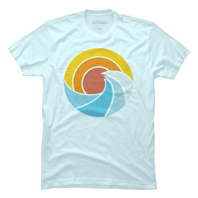 Men's Design By Humans Ocean Sunset By LuckyU T-Shirt