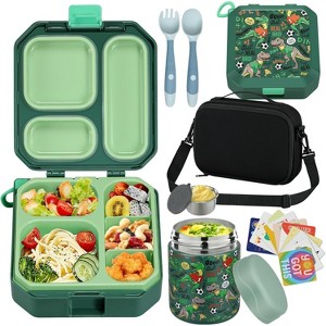Bento Lunch Box for Kids with 12oz Soup Thermo Leak-Proof Lunch Food Container with 5 Compartment Thermo Hot Food Jar - 1 of 4