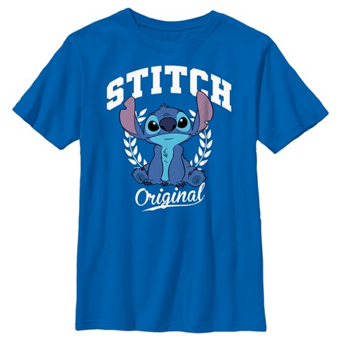 Boy's Lilo & Stitch Original Collegiate Stitch T-shirt - Royal Blue ...
