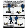 Heavy-Duty Snow Shovel with Wheels, 5-Position Adjustable Blade & Handle, 29/36 Inch Galvanized Steel Snow Pusher for Driveway and Yard - 4 of 4
