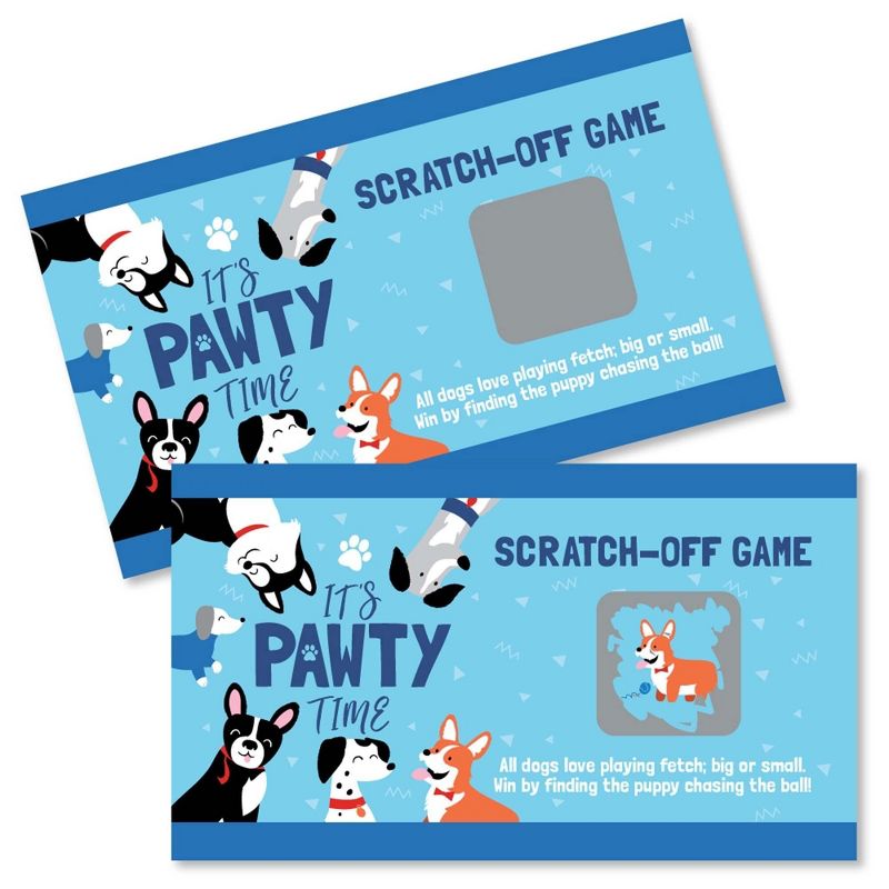 Big Dot of Happiness Pawty Like a Puppy - Dog Baby Shower or Birthday Party Game Scratch Off Cards - 22 Count, 1 of 7